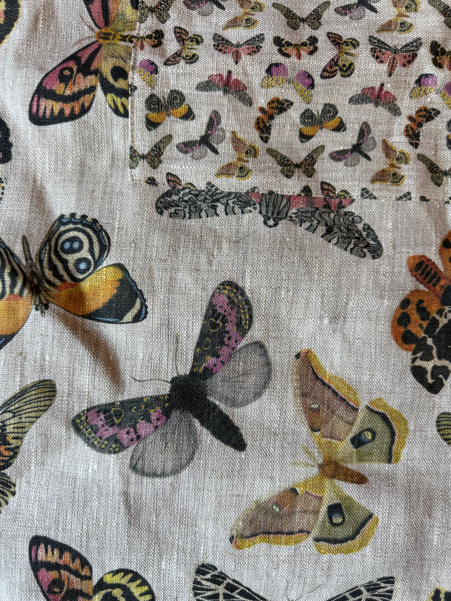 Scattered Moths Linen Apron