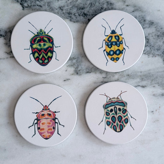 Jewel Beetle Ceramic Coasters