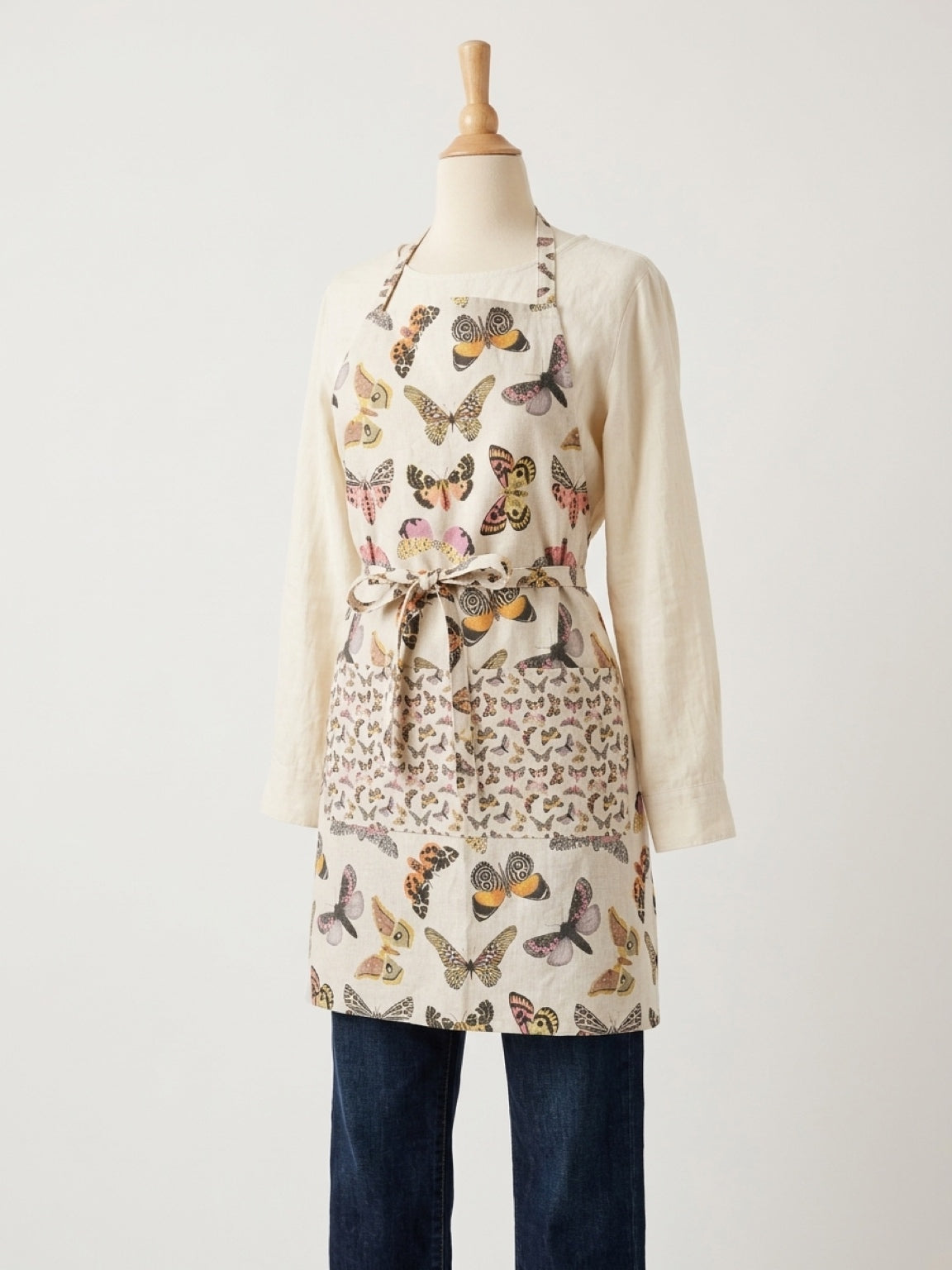 Scattered Moths Linen Apron