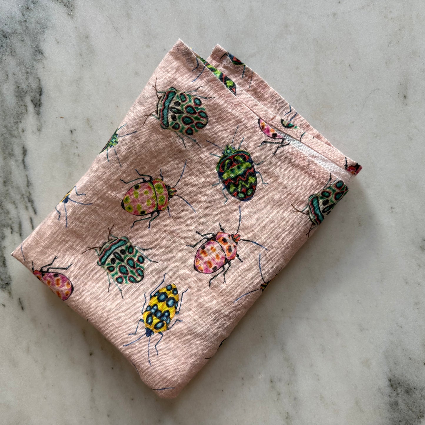 Jewel Beetle Linen Tea Towel