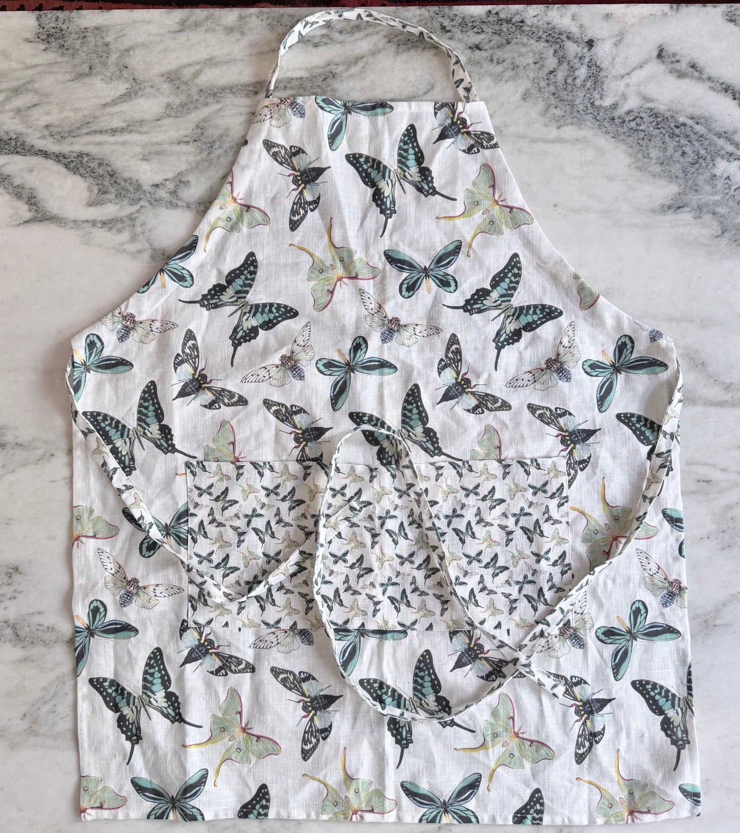 Emerald Flight Linen Apron